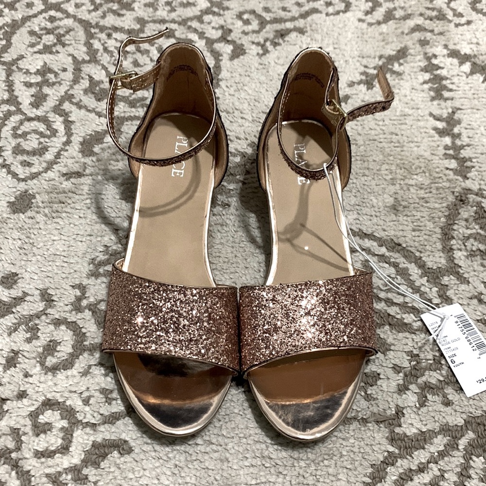 Children’s Place Rose Gold Holiday Dress Shoes youth size 6